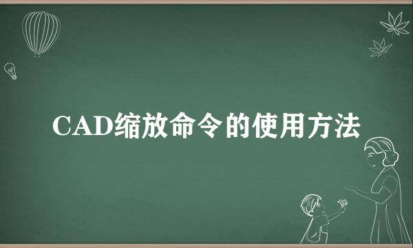 CAD缩放命令的使用方法