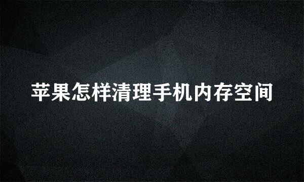 苹果怎样清理手机内存空间