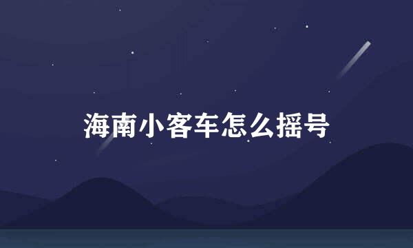 海南小客车怎么摇号