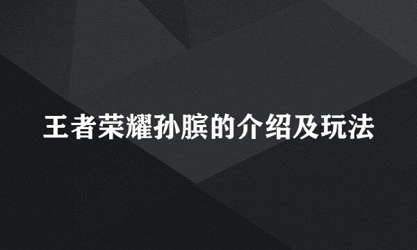 王者荣耀孙膑的介绍及玩法