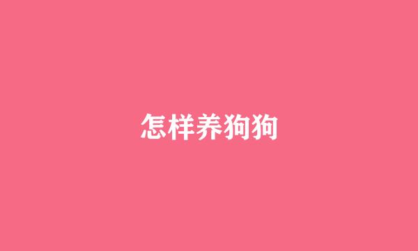 怎样养狗狗