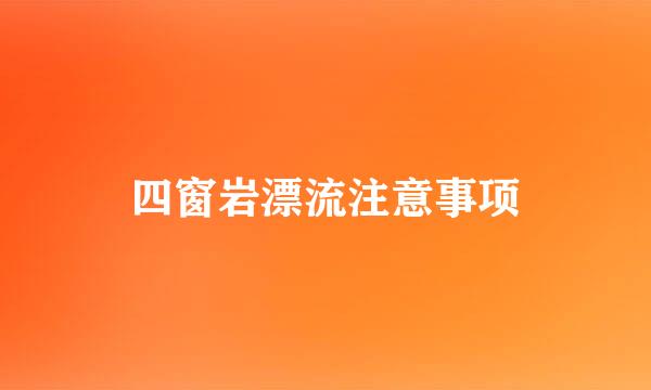 四窗岩漂流注意事项