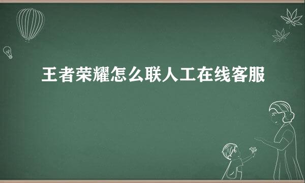 王者荣耀怎么联人工在线客服