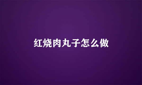 红烧肉丸子怎么做