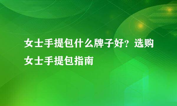 女士手提包什么牌子好？选购女士手提包指南