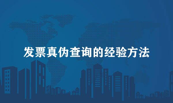 发票真伪查询的经验方法