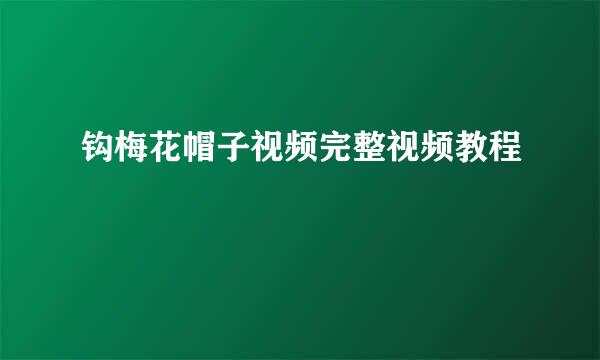 钩梅花帽子视频完整视频教程