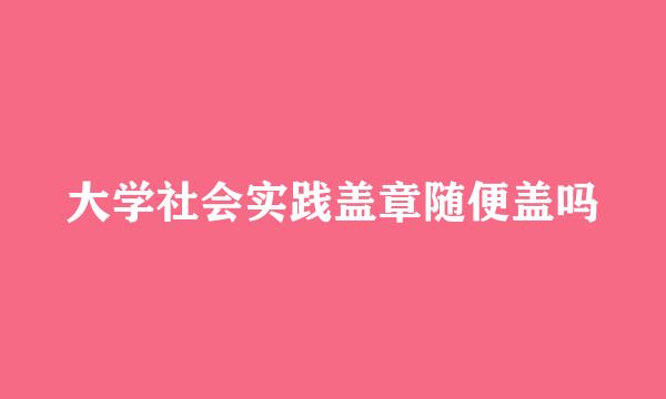 大学社会实践盖章随便盖吗
