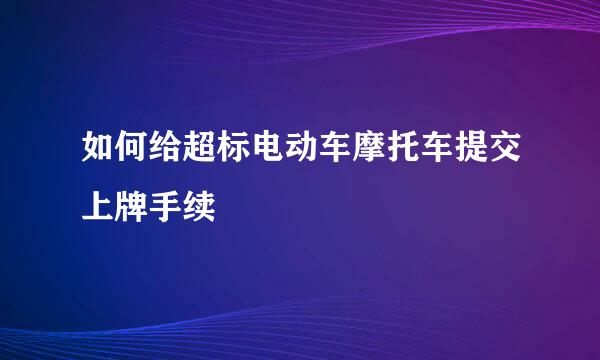 如何给超标电动车摩托车提交上牌手续