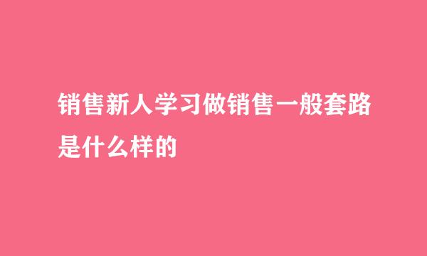 销售新人学习做销售一般套路是什么样的