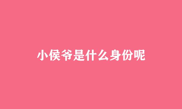 小侯爷是什么身份呢