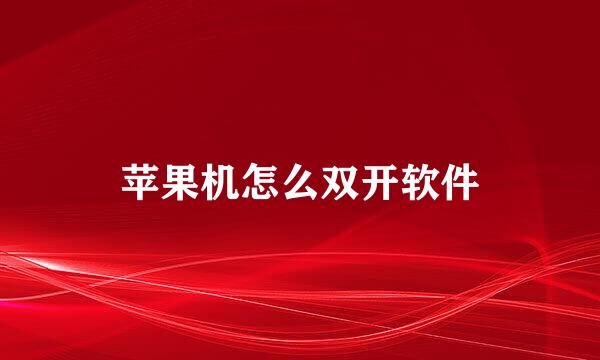 苹果机怎么双开软件