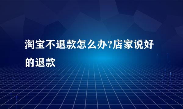淘宝不退款怎么办?店家说好的退款