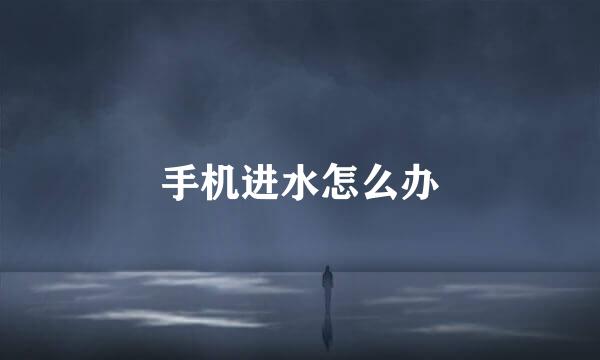 手机进水怎么办