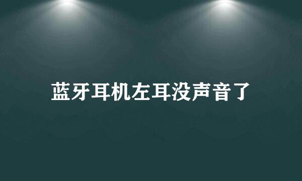 蓝牙耳机左耳没声音了