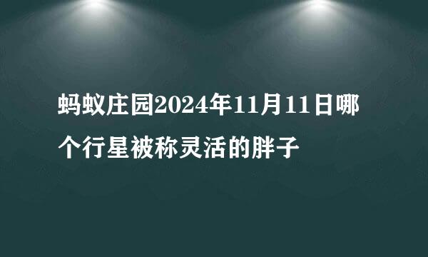 蚂蚁庄园2024年11月11日哪个行星被称灵活的胖子