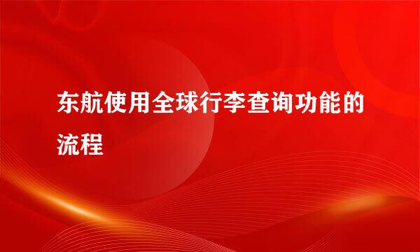 东航使用全球行李查询功能的流程
