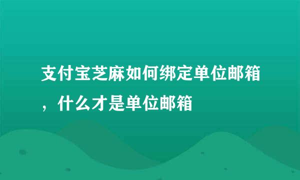 支付宝芝麻如何绑定单位邮箱，什么才是单位邮箱