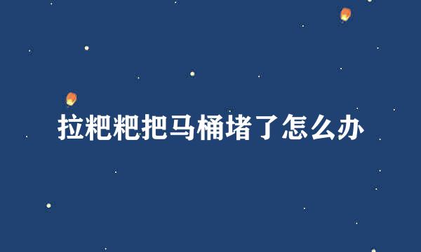 拉粑粑把马桶堵了怎么办