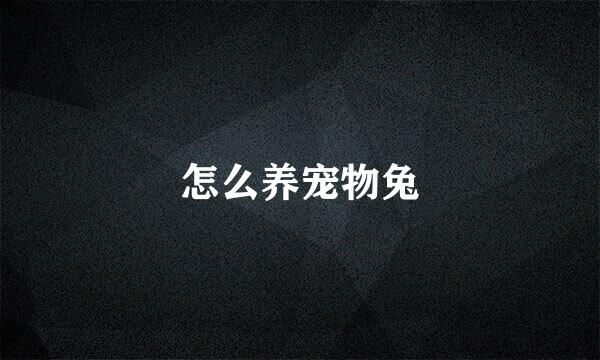 怎么养宠物兔