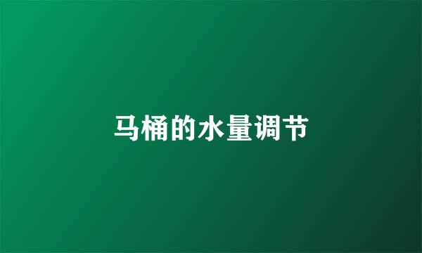 马桶的水量调节