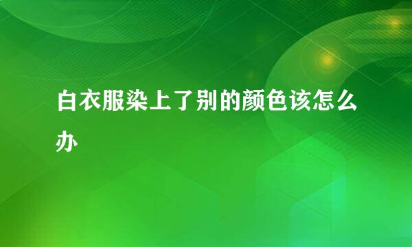 白衣服染上了别的颜色该怎么办