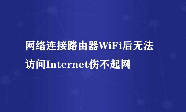网络连接路由器WiFi后无法访问Internet伤不起网