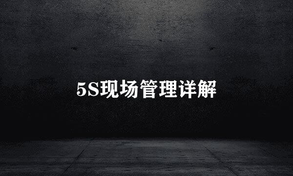 5S现场管理详解