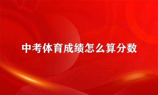 中考体育成绩怎么算分数