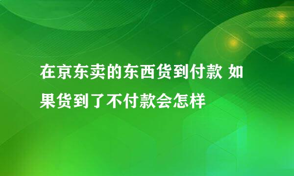 在京东卖的东西货到付款 如果货到了不付款会怎样