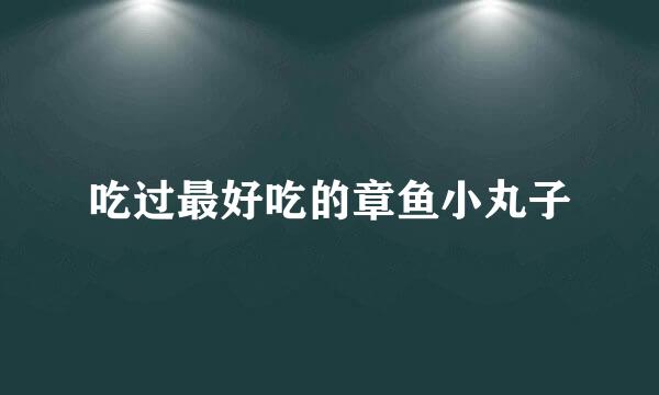 吃过最好吃的章鱼小丸子