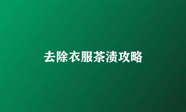 去除衣服茶渍攻略