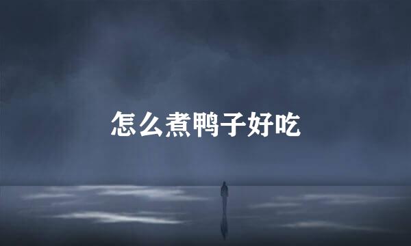 怎么煮鸭子好吃