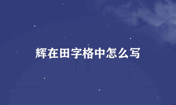 辉在田字格中怎么写