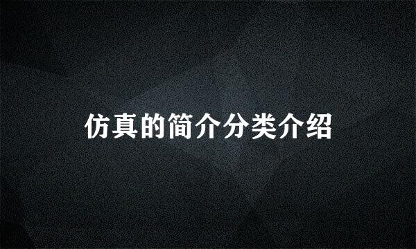 仿真的简介分类介绍