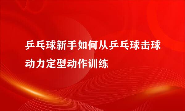 乒乓球新手如何从乒乓球击球动力定型动作训练