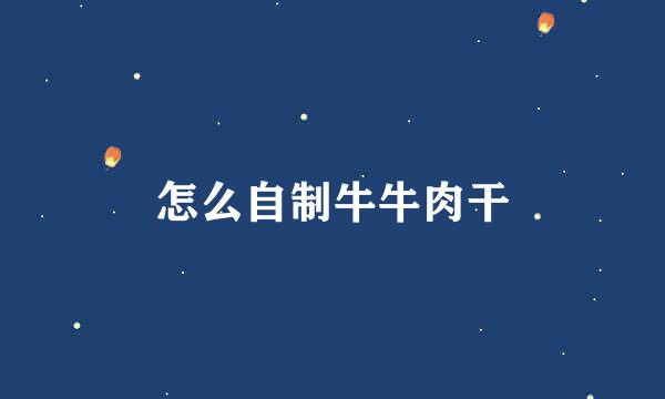 怎么自制牛牛肉干