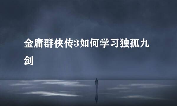 金庸群侠传3如何学习独孤九剑