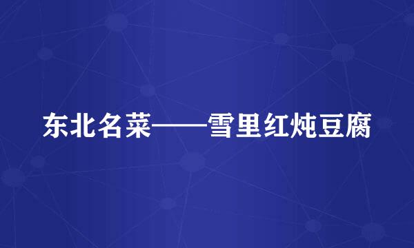 东北名菜——雪里红炖豆腐