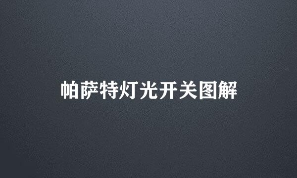 帕萨特灯光开关图解