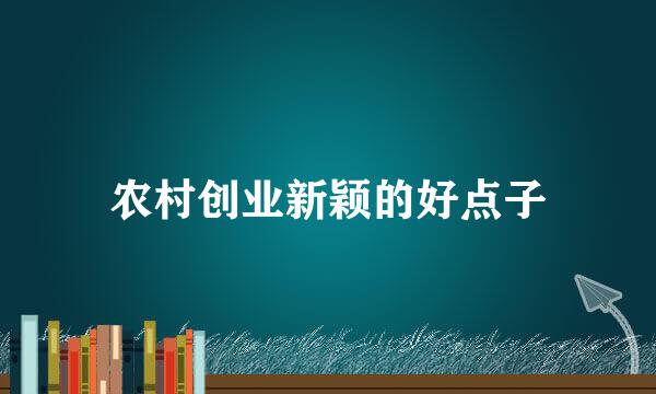 农村创业新颖的好点子