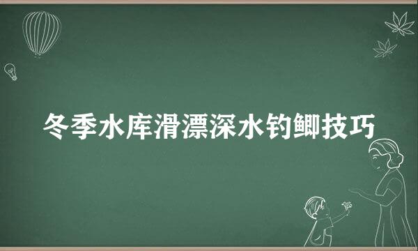 冬季水库滑漂深水钓鲫技巧