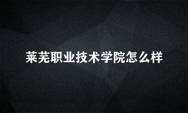 莱芜职业技术学院怎么样
