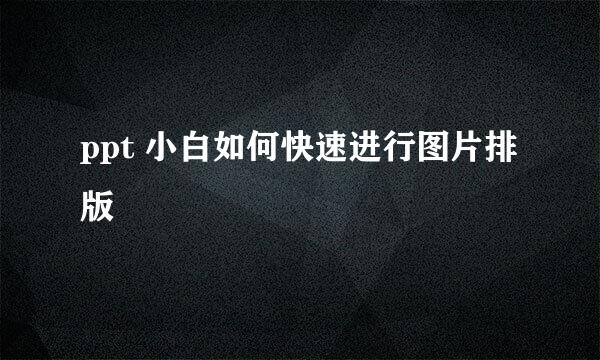 ppt 小白如何快速进行图片排版