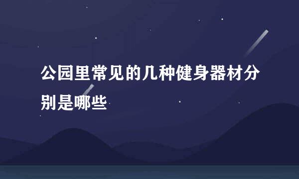 公园里常见的几种健身器材分别是哪些
