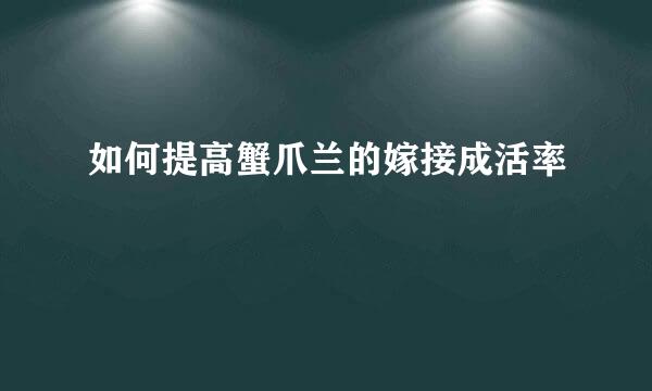 如何提高蟹爪兰的嫁接成活率