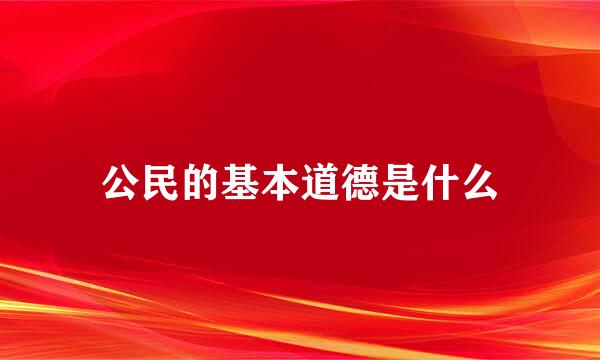 公民的基本道德是什么