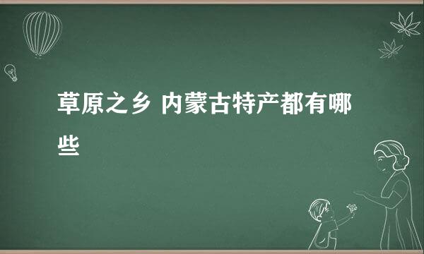 草原之乡 内蒙古特产都有哪些