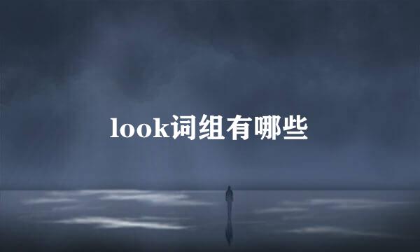 look词组有哪些