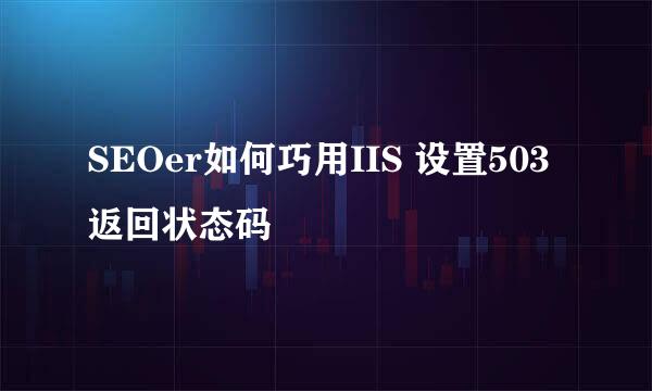 SEOer如何巧用IIS 设置503返回状态码